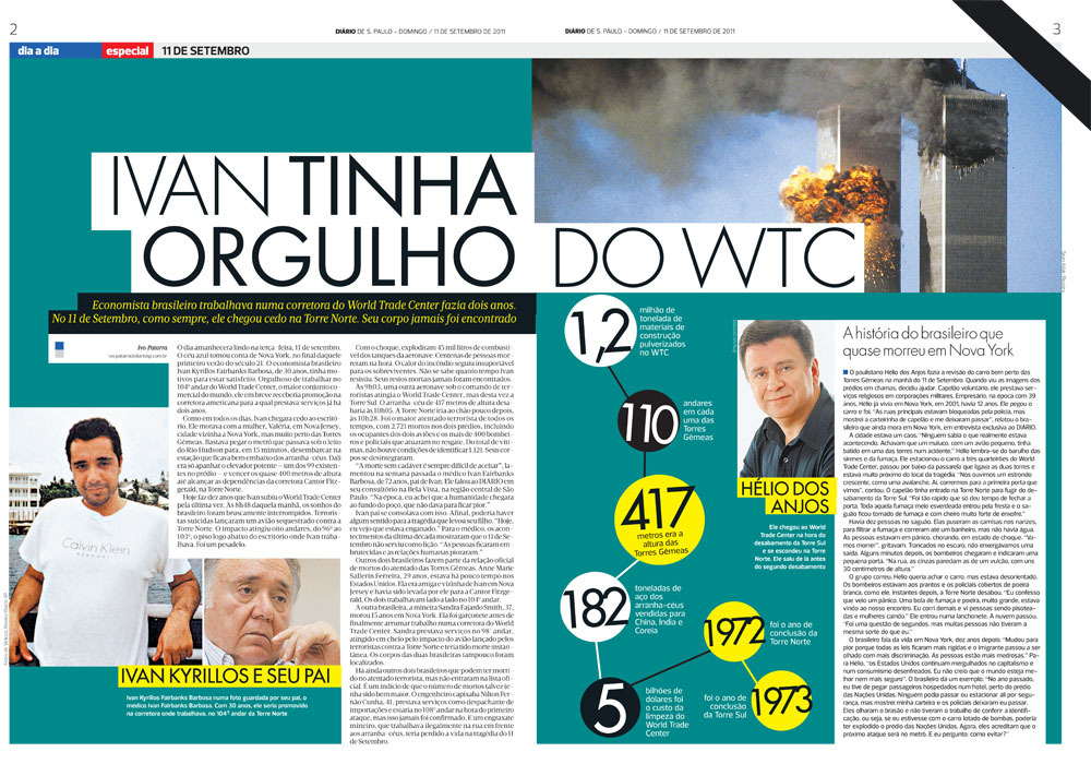 Página original da reportagem do Diário de S. Paulo sobre Hélio dos Anjos no especial de 11 de Setembro